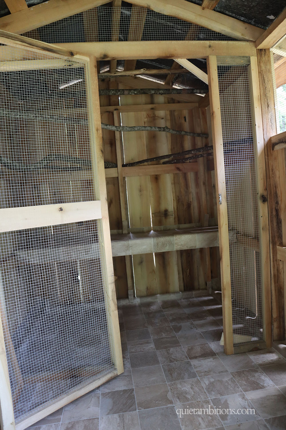 Guinea Fowl Coop Ideas. Our new rustic coop covers all the needs.